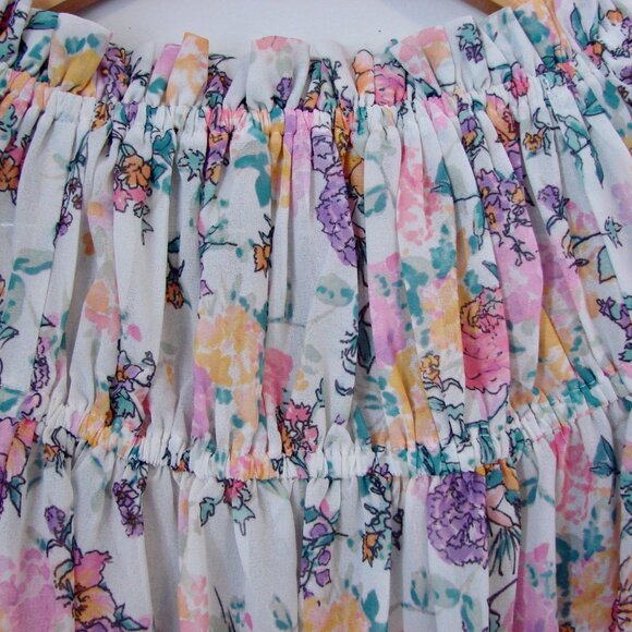 Tularosa Floral Off-Shoulder Mini Dress - White and Pink - Picture 11 of 14